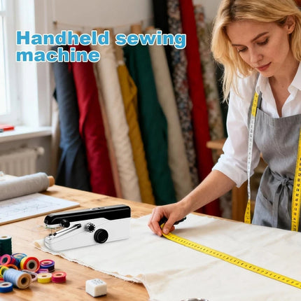 Portable Mini Handheld Cordless Sewing Machine Hand Held Thread Stitch Clothes - Image 5