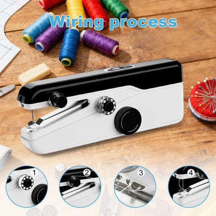 Portable Mini Handheld Cordless Sewing Machine Hand Held Thread Stitch Clothes - Image 7