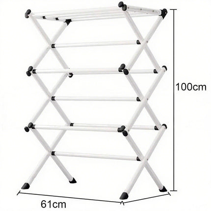3 Tiers Foldable Garment Hanger Clothes Airer Drying Rack Laundry Support Horse
