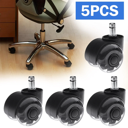 5pcs Rollerblade Office Desk Chair Wheels Replacement Rolling Caster Grip Ring