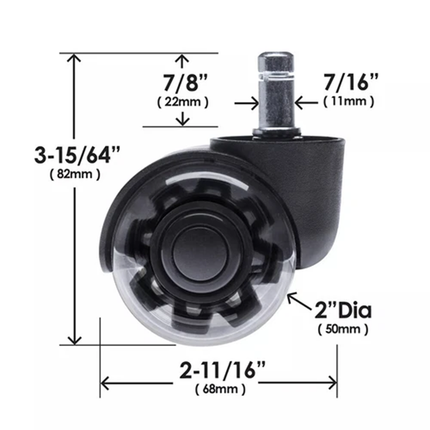 5pcs Rollerblade Office Desk Chair Wheels Replacement Rolling Caster Grip Ring