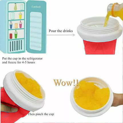 Pink Slushie Maker Cup Quick Freeze Magic Squeeze Cup Milkshake Cup Ice Cream Maker
