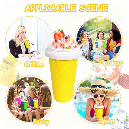 Yellow Slushie Maker Cup Quick Freeze Magic Squeeze Cup Milkshake Cup Ice Cream Maker