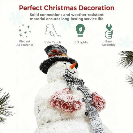 120cm Solar Powered Christmas Decoration Lights Snowman Metal Frame LED Light