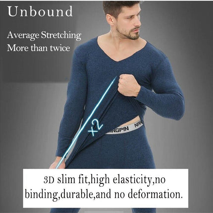 Men's Seamless Elastic Thermal Wear Set Inner Thermal Underwear Slim Fit Stretch