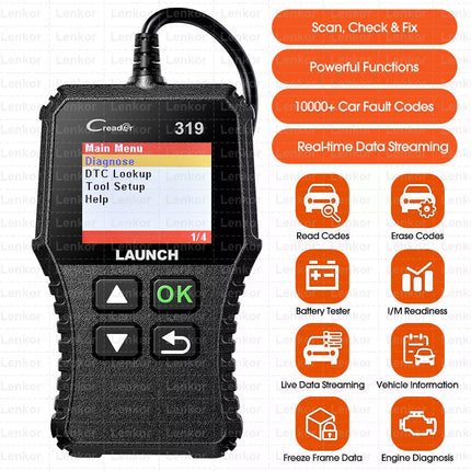 Diagnostic Engine Code Reader Fault OBD2 OBDII Scan Tool Car Scanner Free