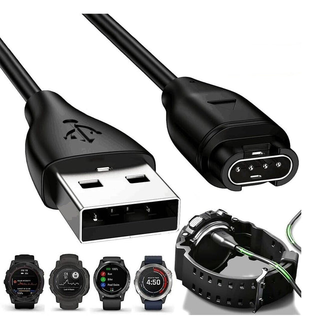 USB Charger Charging Dock Cable For Garmin Vivoactive 4 3 Forerunner Fenix 7 6 5