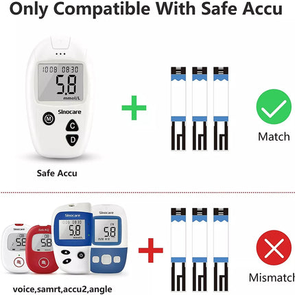 Test Strips & Lancets Safe-ACCU 100 Pcs Blood Glucose （no Meter）