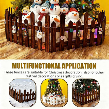 28Pcs Christmas Tree Fence DIY Gate Fence Picket Panels Border Xmas Decoration