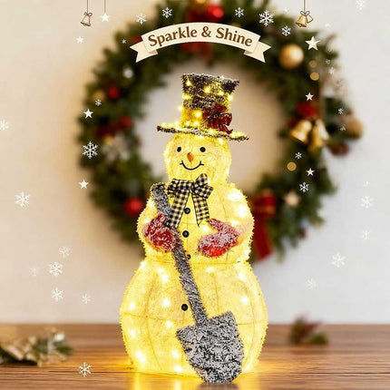 120cm Solar Powered Christmas Decoration Lights Snowman Metal Frame LED Light