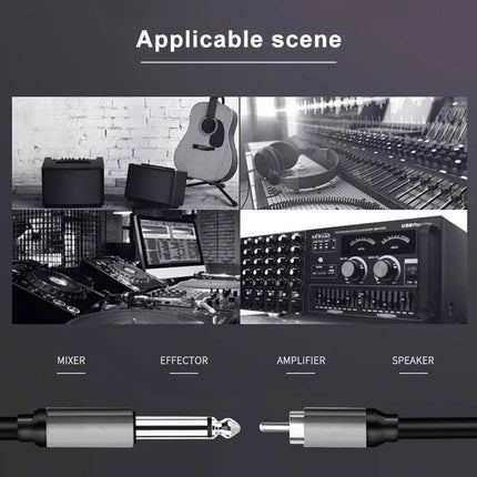 Dual 6.35mm 1/4 TS Mono Male to Dual 2 RCA Male Adapter Audio Cable