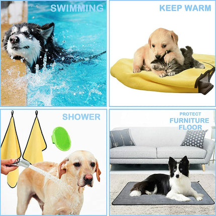 3pcs Pet Drying Towel Ultra-absorbent Water Dog Cat Bath Microfiber Clean Soft Cloth