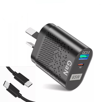 65W GaN Charger Type C PD USB QC 3.0 Fast Charging Wall Adapter for Universal
