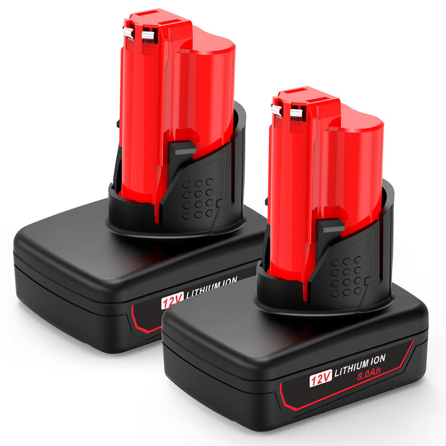 2x For Milwaukee for M12 12V Battery 8000mAh 48-11-2402 48-11-2412 48-11-2440