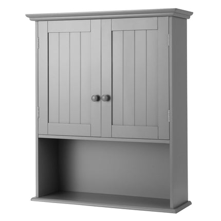 Wall Cabinet Bathroom Wooden Storage Organiser Kitchen Cupboard Home Grey