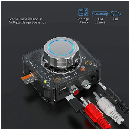Bluetooth 5.0 Receiver 3.5mm AUX To 2RCA Audio Stereo Wireless Adapter