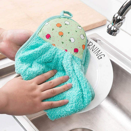 x3 Quick Dry Hand Towel Flower Kitchen Hanging Water Absorbent Soft Wipe Coral