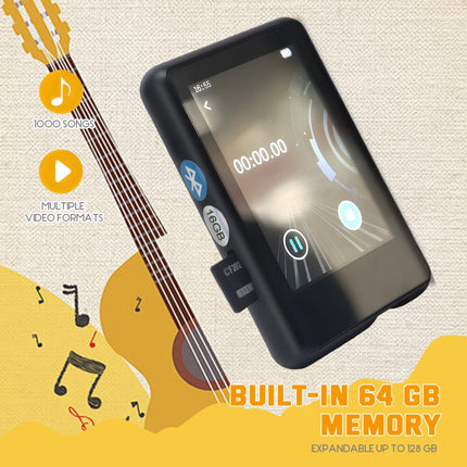 Portable Bluetooth 5.3,MP3 Touch Scree Music Player FM Radio Support 64GB
