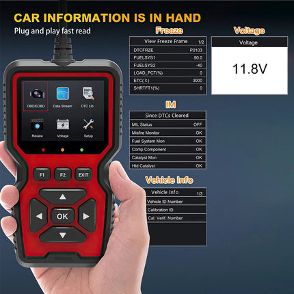 OBD2 Diagnostic Scanner V519 Full Car Diagnostic Code Reader & Clear Faults Tool