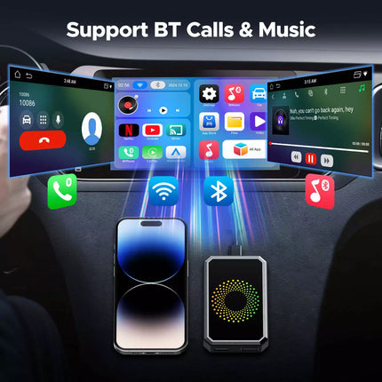 3 in 1 Wireless Carplay AI box Android Auto Adapter Converter w/Netflix YouTube