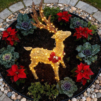 4.2ft Christmas Decoration Reindeer LED Lights Light up Solar Iron Frame Door De
