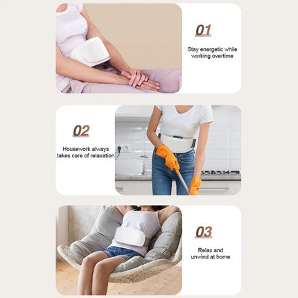 Electric Wireless Abdominal Massager for Fat Burning & Digestion with 3 Massage