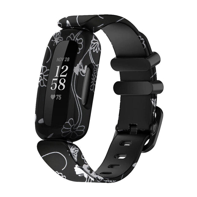 Fitbit Ace 3 Inspire 2 Kids Silicon Watch Strap Band Wristband Black