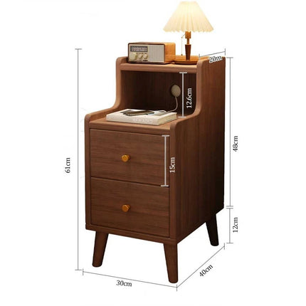 Super-Slim Nightstand Bedside Table Bedroom Drawers End Table Cabinet Storage