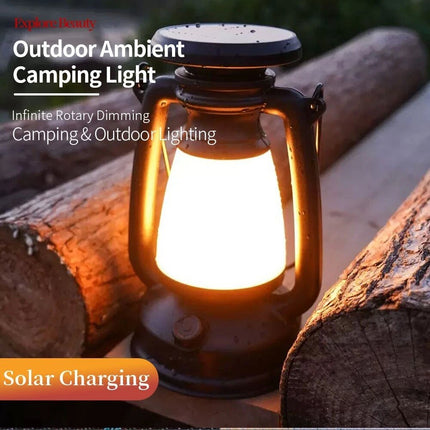 Outdoor Solar USB Rechargeable Camping Lantern Lamp Tent Hiking LED Light Lights