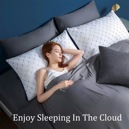 Hotel Quality Cotton Pillows Ultra Plush Home Bed Standard Pillows Twin Pack