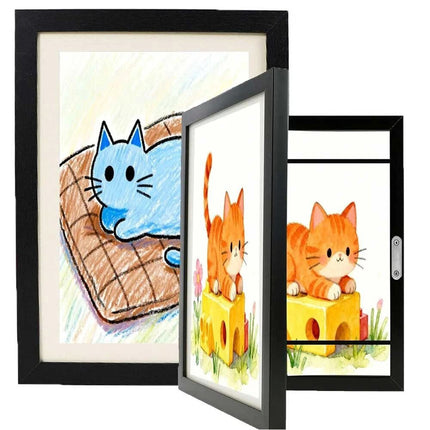A3 A4 Artists Frames Hold 150 Pictures Creative Art Wooden Artwork Display- Black