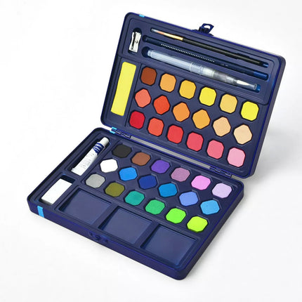 36 Solid Watercolor Paint Set Black Box Watercolour Pigments Art Paint Kit