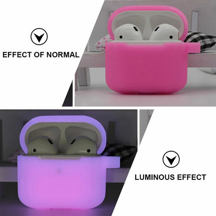 AirPods 3rd Gen Silicone Case Glow-in-the-Dark Protective Cover Shockproof Soft Skin Pink