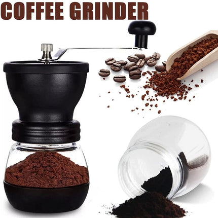 Coffee Bean Grinder Manual Portable Hand-Held Adjustable Mill Home Kitchen Tool