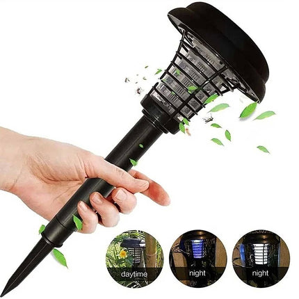 Solar Powered Zapper Lamp Light Outdoor Garden Mosquito Fly Bug Insect Killer