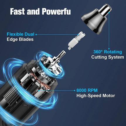 Painless USB Rechargeable Nose Hair Trimmer Facial Hair Trimmer Waterproof