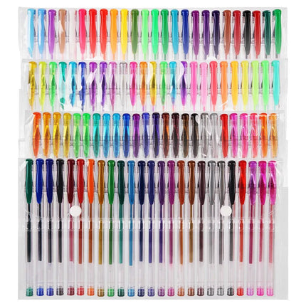 100x Premium Glitter Gel Pens Metallic Neon Ink Craft Adult Colouring Draw Set