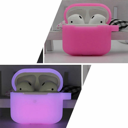 AirPods 3rd Gen Silicone Case Glow-in-the-Dark Protective Cover Shockproof Soft Skin Pink