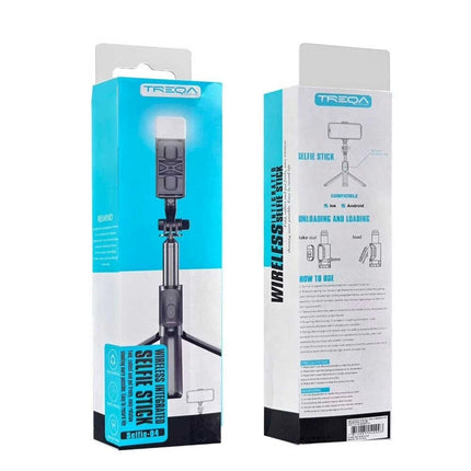 Flexible Tripod Holder Stand Selfie Stick Bluetooth Remote with fill light
