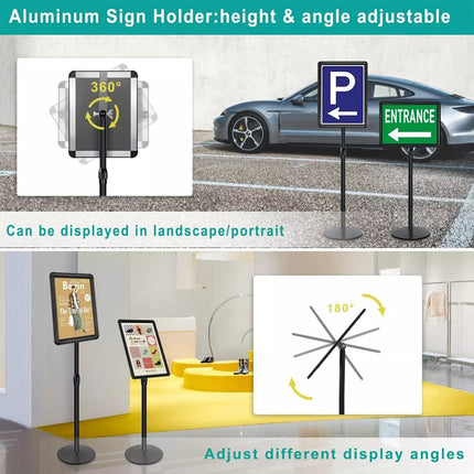 A4 Floor Poster Stand Foyer Pedestal Sign Holder Business Menu Display Stand
