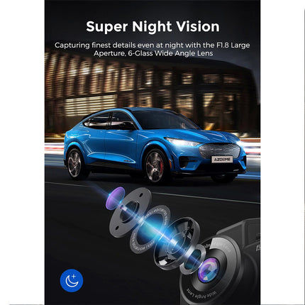 AZDOME M17 Pro Dash Cam 3K Camera Voice Activated Front WIFI Loop Recording GPS