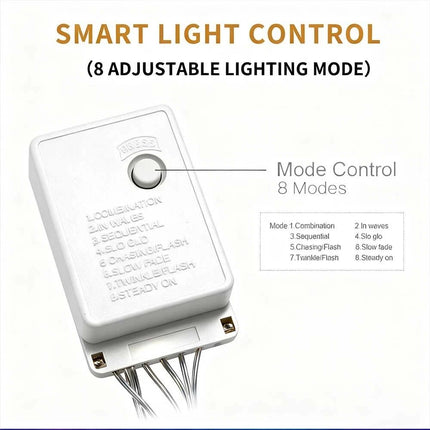 Christmas Hanging Deer Bells Curtain String Lights Garland Fairy Light Window 3M