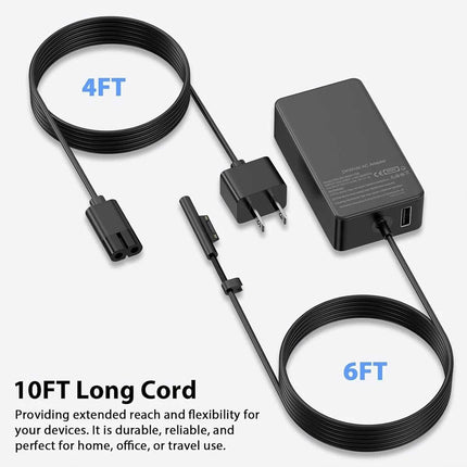 65W Microsoft Surface Charger Pro 11 10 Power Adapter Laptop Go Tablet Cable
