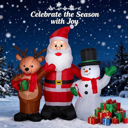 Inflatable Christmas Santa Claus Snowman Reindeer With LED lights decoration Set