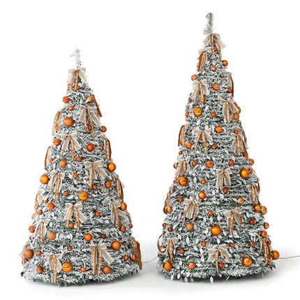 Pre-Decorated Christmas Tree Foldable Holiday Decoration With LED lights Xmas