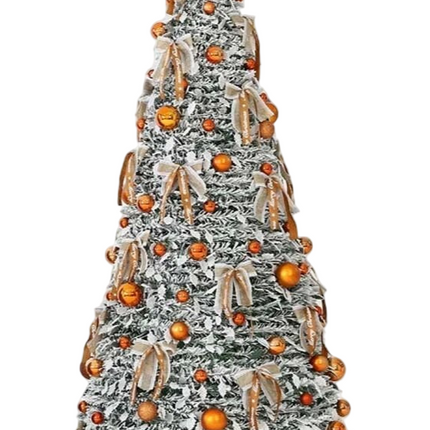 Pre-Decorated Christmas Tree Foldable Holiday Decoration With LED lights Xmas