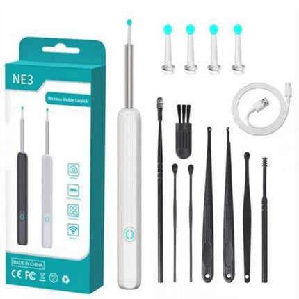 Ear Cleaner Ear Wax Remover Camera Cleaning Removal Pick Tool Light Visual Scoop White