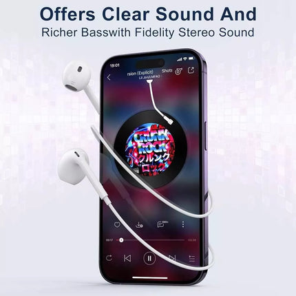 Earphones For iPhone 14 13 12 11 SE Xs Pro Plus Max Wired Earbuds Headphones