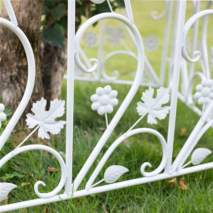 5Pcs Garden Fence Outdoor Coated Metal Landscape Wrought Iron Wire Border Folding