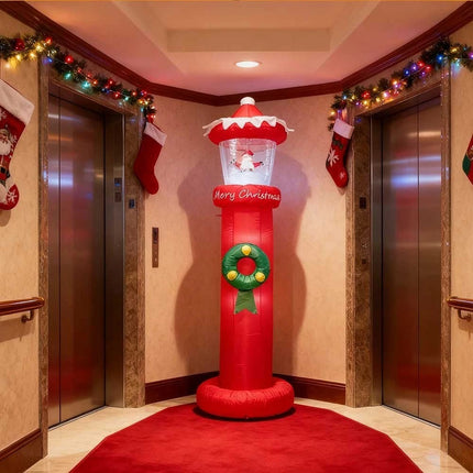 Christmas Inflatables Outdoor Decorations Magical Snow Blowing Door Lighthouse